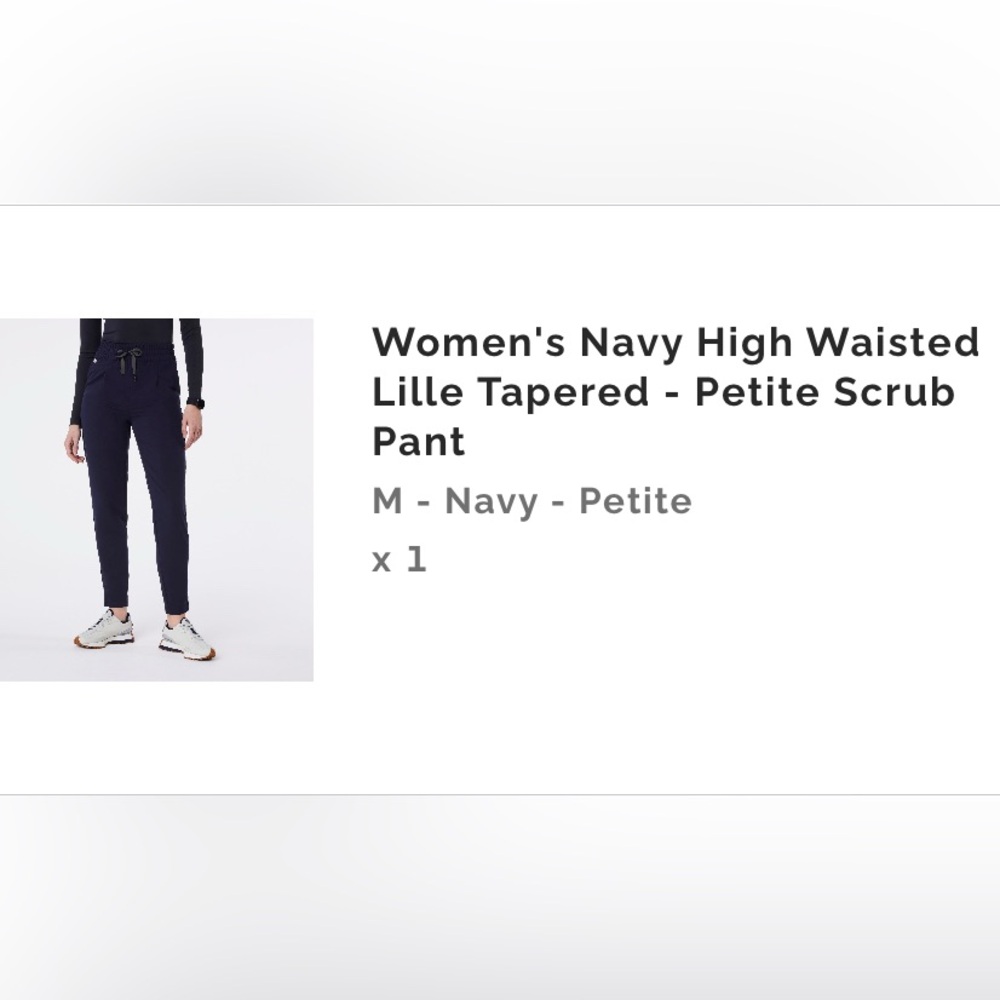 Women's Navy High Waisted Lille Tapered - Petite Scrub
Pant